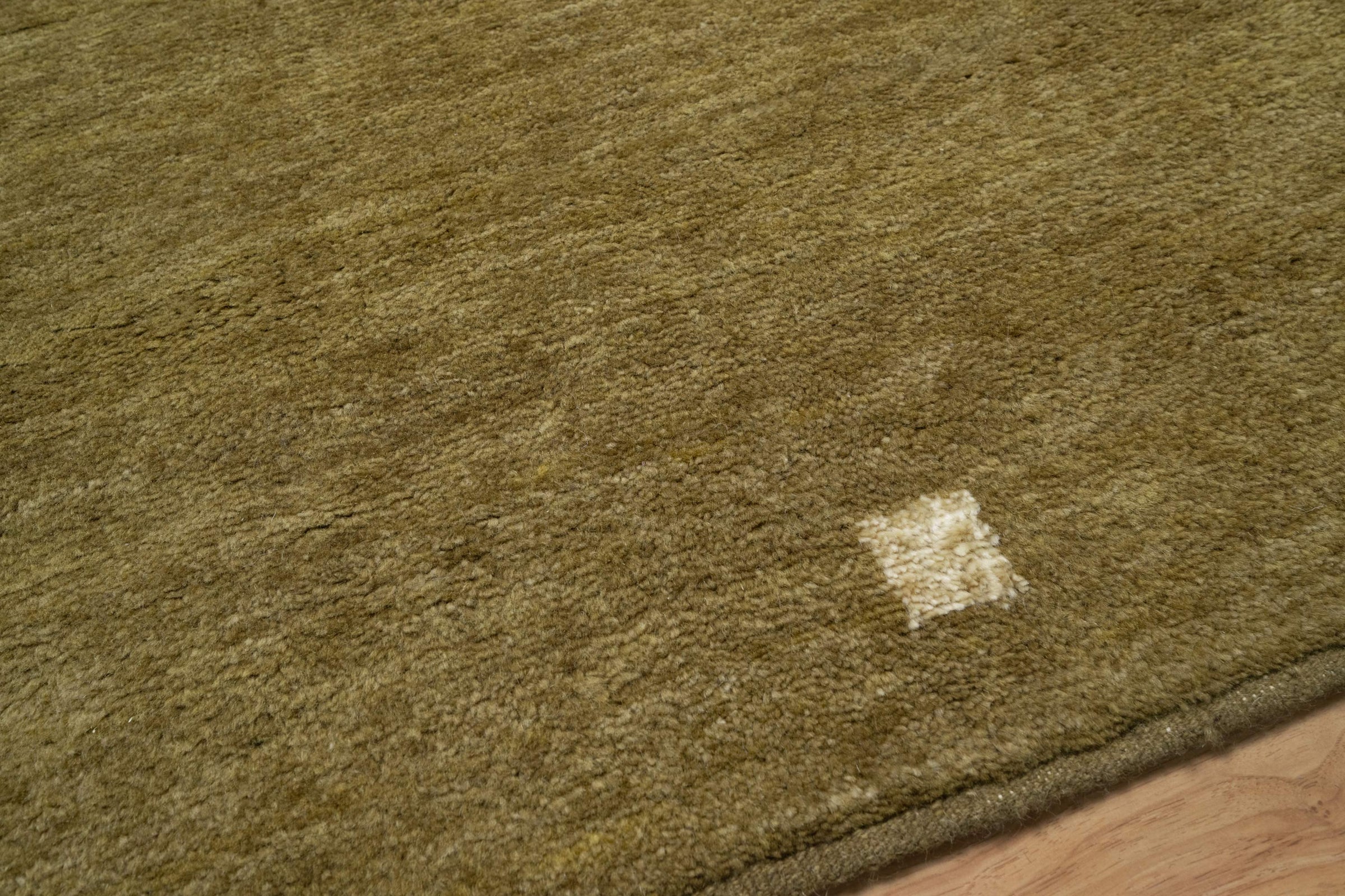 Open Field Meridian Moss Wool Rug, Hand-Knotted Minimal Marks, Olive Green Abstract Area Rug 8x10 | Custom Size