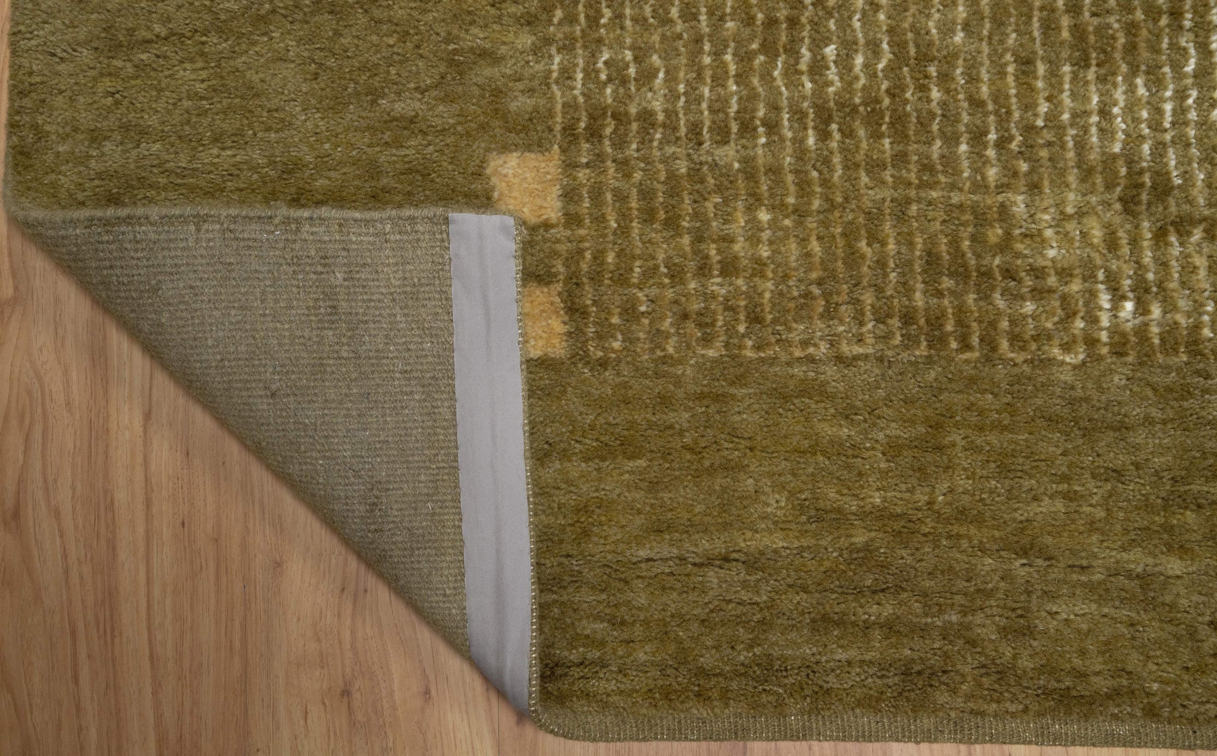 Open Field Meridian Moss Wool Rug, Hand-Knotted Minimal Marks, Olive Green Abstract Area Rug 8x10 | Custom Size