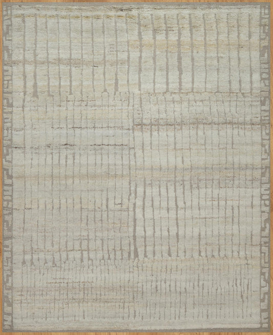Thicket Ivory Grey hand-knotted wool rug