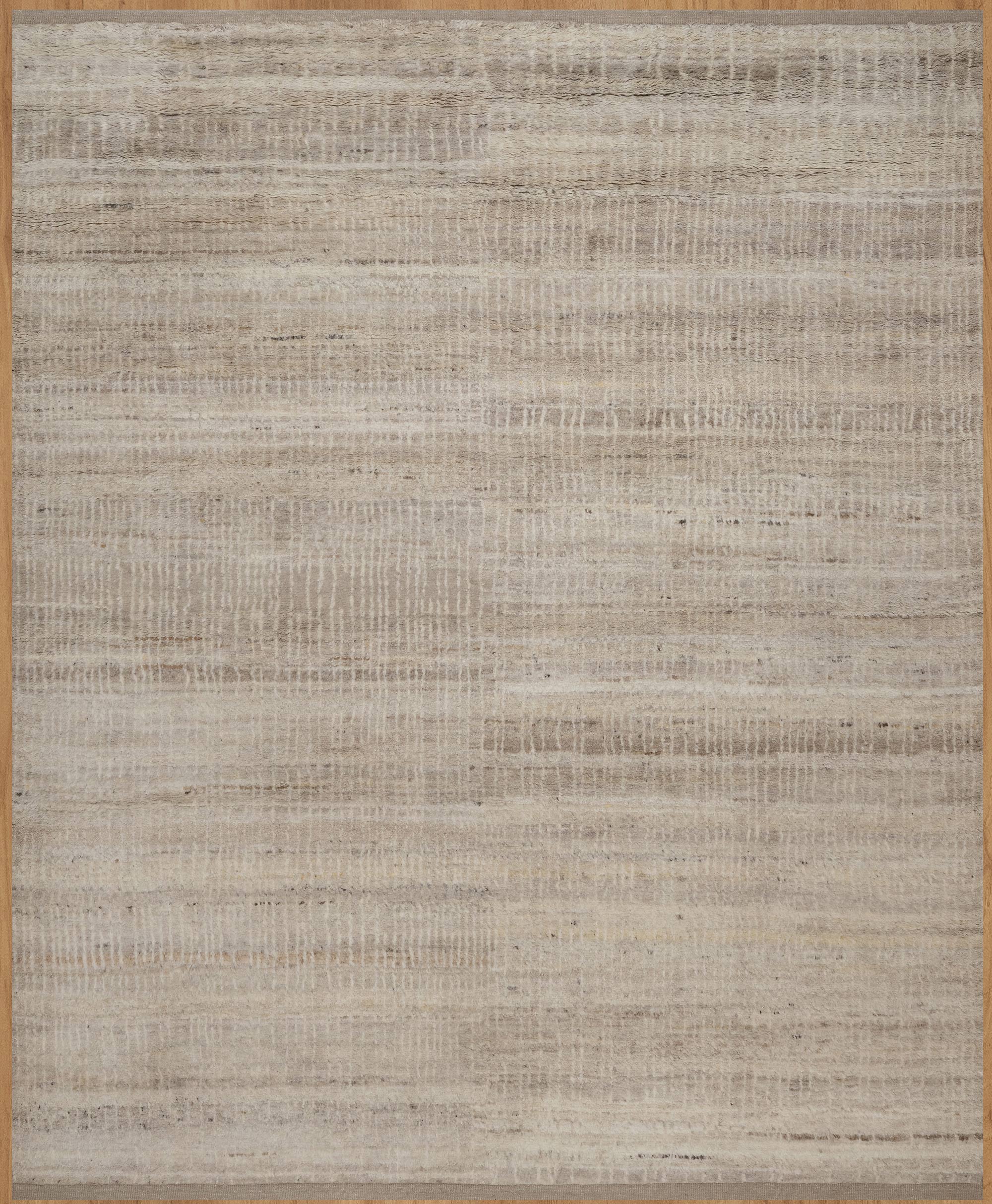 Still Water Lustre Pearl Wool Rug, Hand-Knotted Fine Crosshatch, Silver Greige Area Rug 8x10 | Custom Size