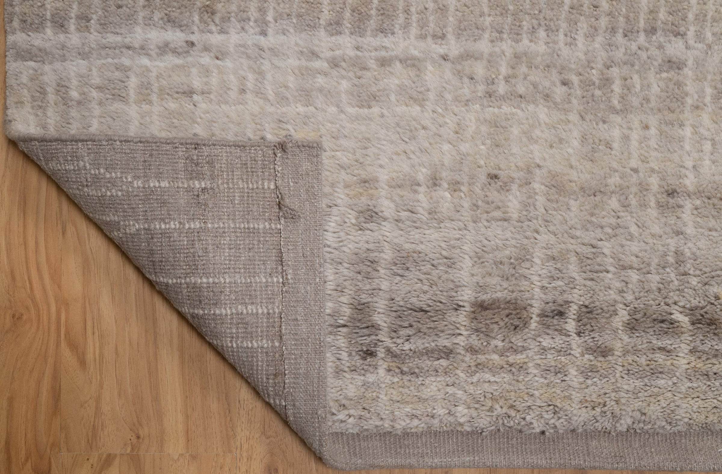 Still Water Lustre Pearl Wool Rug, Hand-Knotted Fine Crosshatch, Silver Greige Area Rug 8x10 | Custom Size