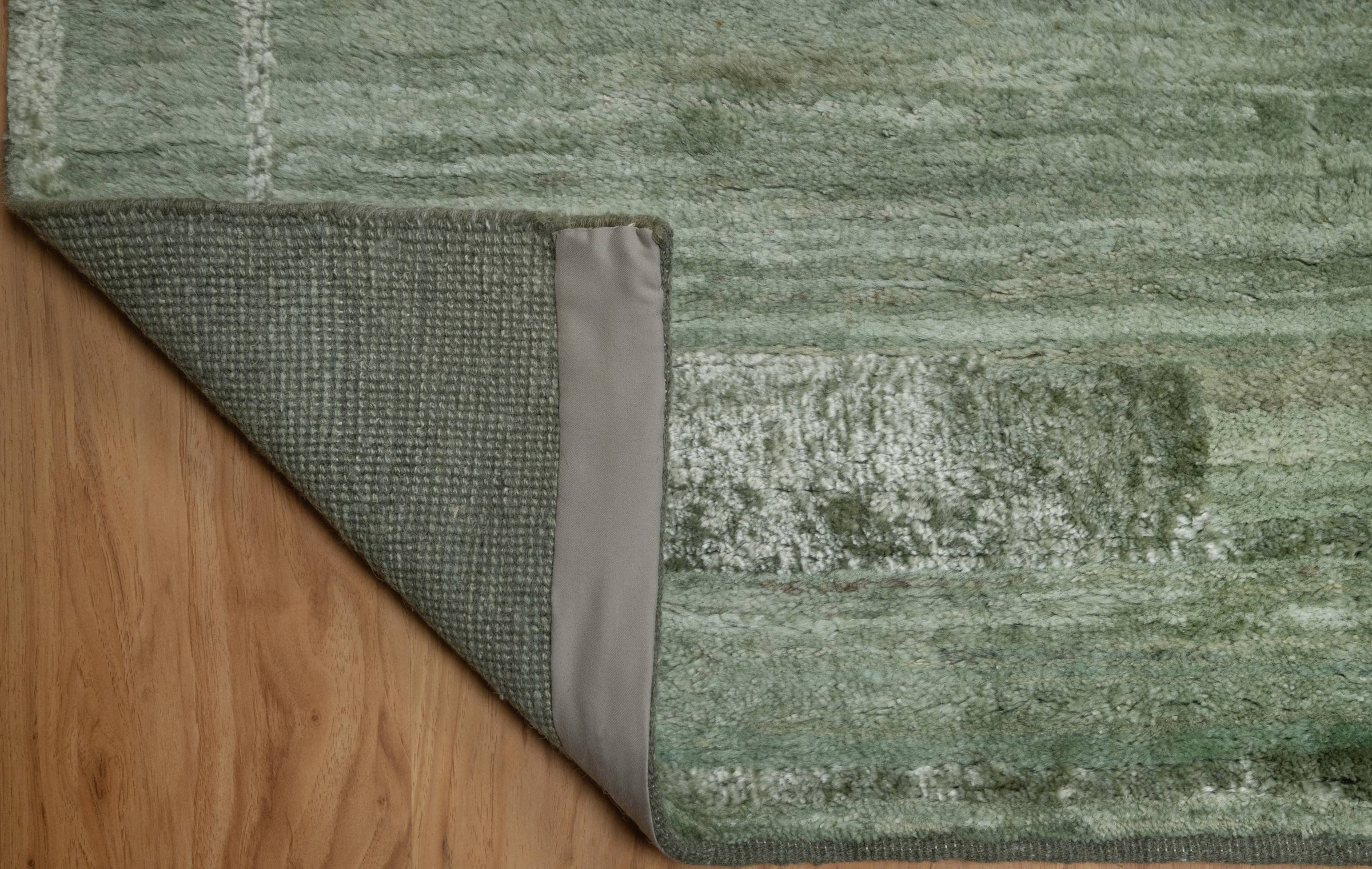 Still Water Fern Sage Wool Rug, Hand-Knotted Tonal Sheen, Muted Green Area Rug 9x12 | Custom Size