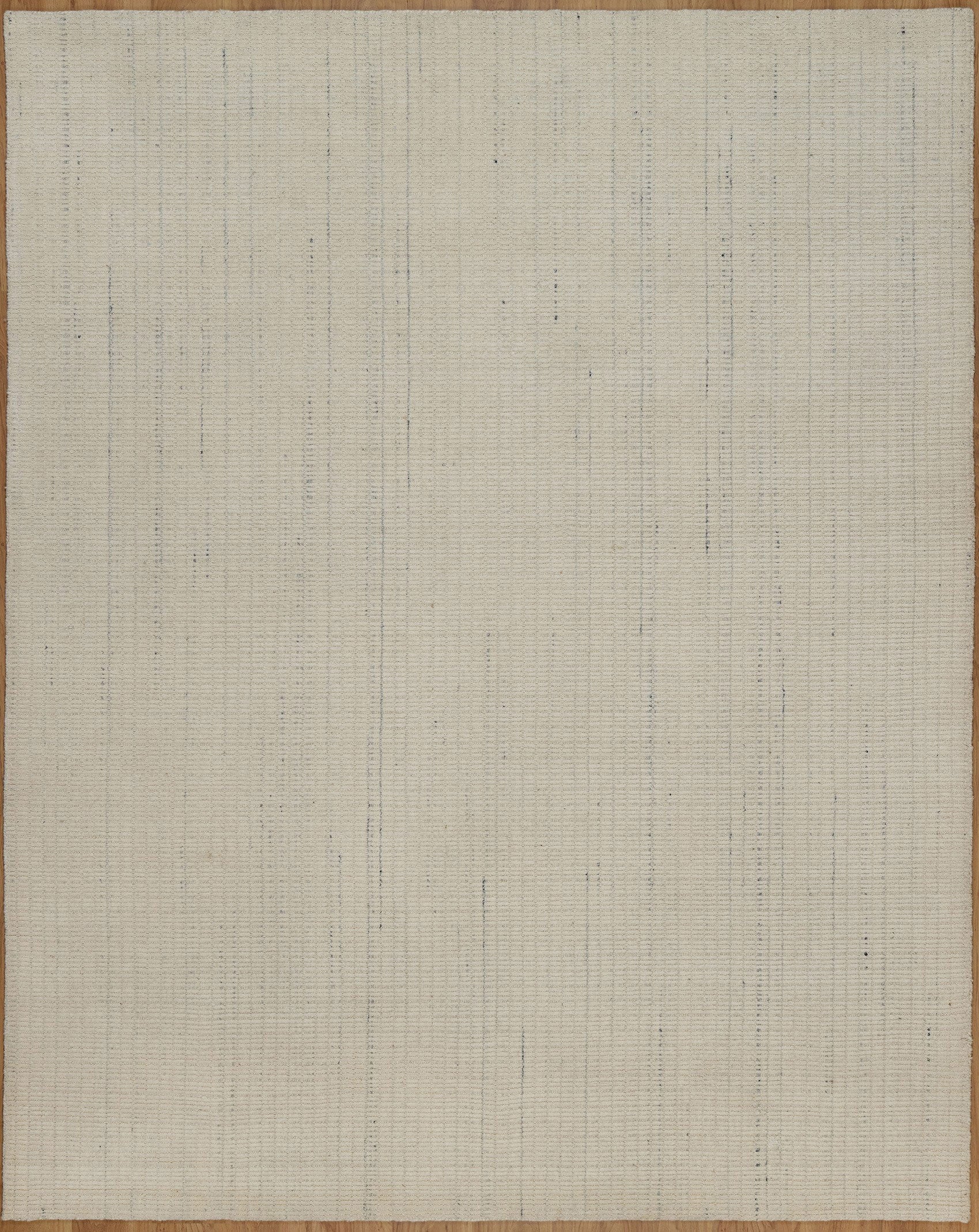 Open Field Linen Ivory Wool Rug, Hand-Woven Flatweave, Natural Cream Minimalist Area Rug 8x10 | Custom Size