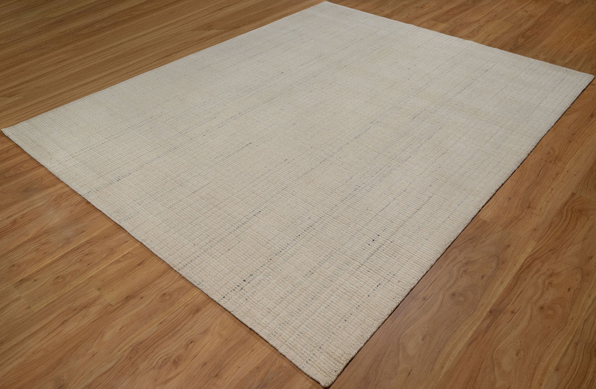 Open Field Linen Ivory Wool Rug, Hand-Woven Flatweave, Natural Cream Minimalist Area Rug 8x10 | Custom Size