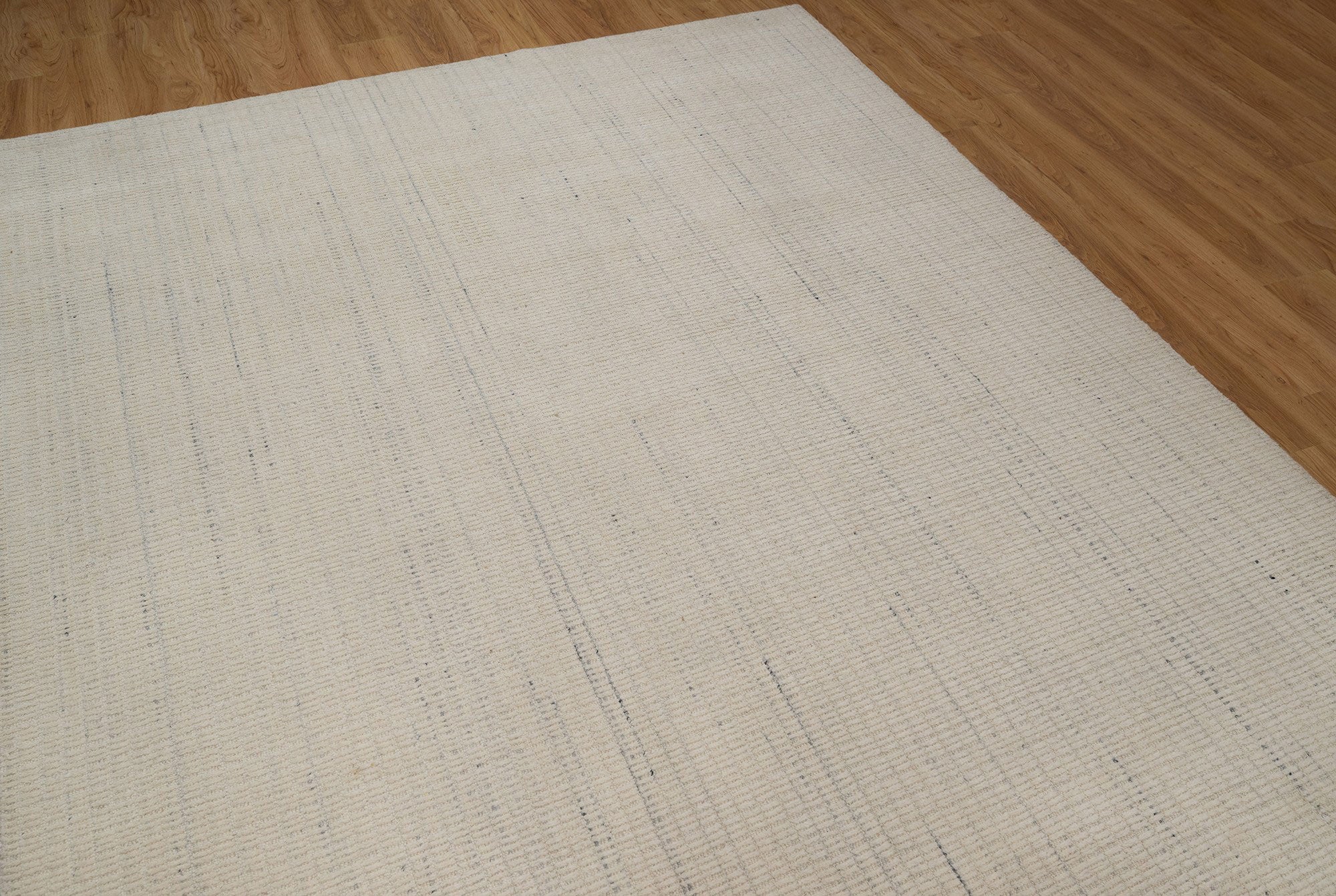 Open Field Linen Ivory Wool Rug, Hand-Woven Flatweave, Natural Cream Minimalist Area Rug 8x10 | Custom Size