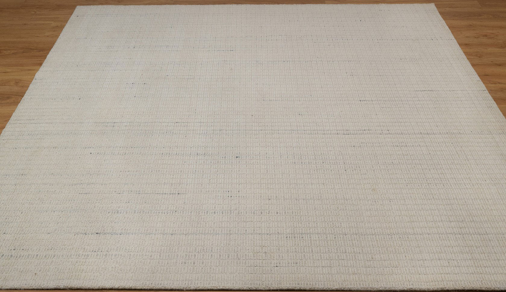 Open Field Linen Ivory Wool Rug, Hand-Woven Flatweave, Natural Cream Minimalist Area Rug 8x10 | Custom Size