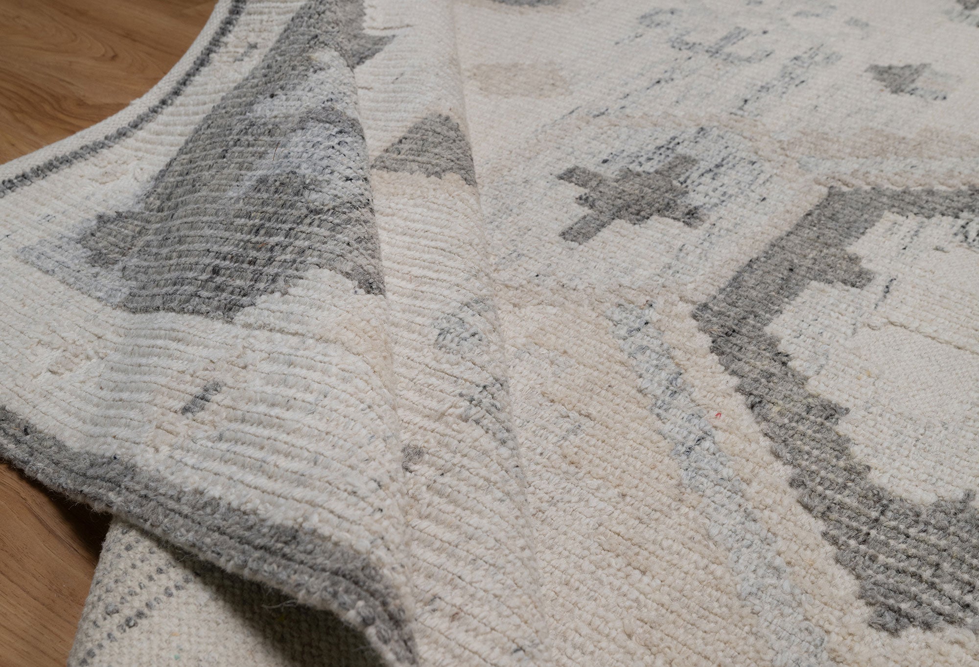 Soft Ground Feldspar Ivory Wool Rug, Hand-Woven Oushak Medallion, Cream Grey Vintage Area Rug 8x10 | Custom Size