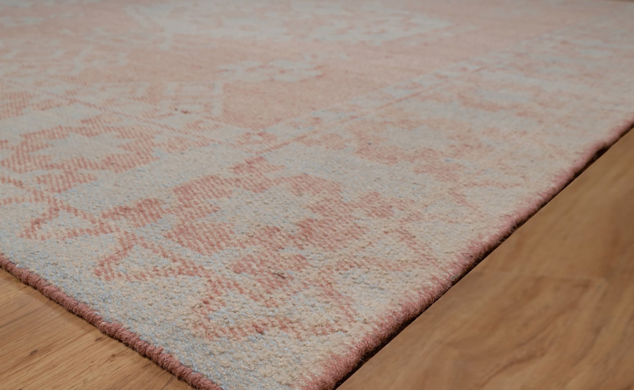 Soft Ground Carnelian Clay Wool Rug, Hand-Woven Medallion Kilim, Terracotta Blue Tribal Area Rug 8x10 | Custom Size