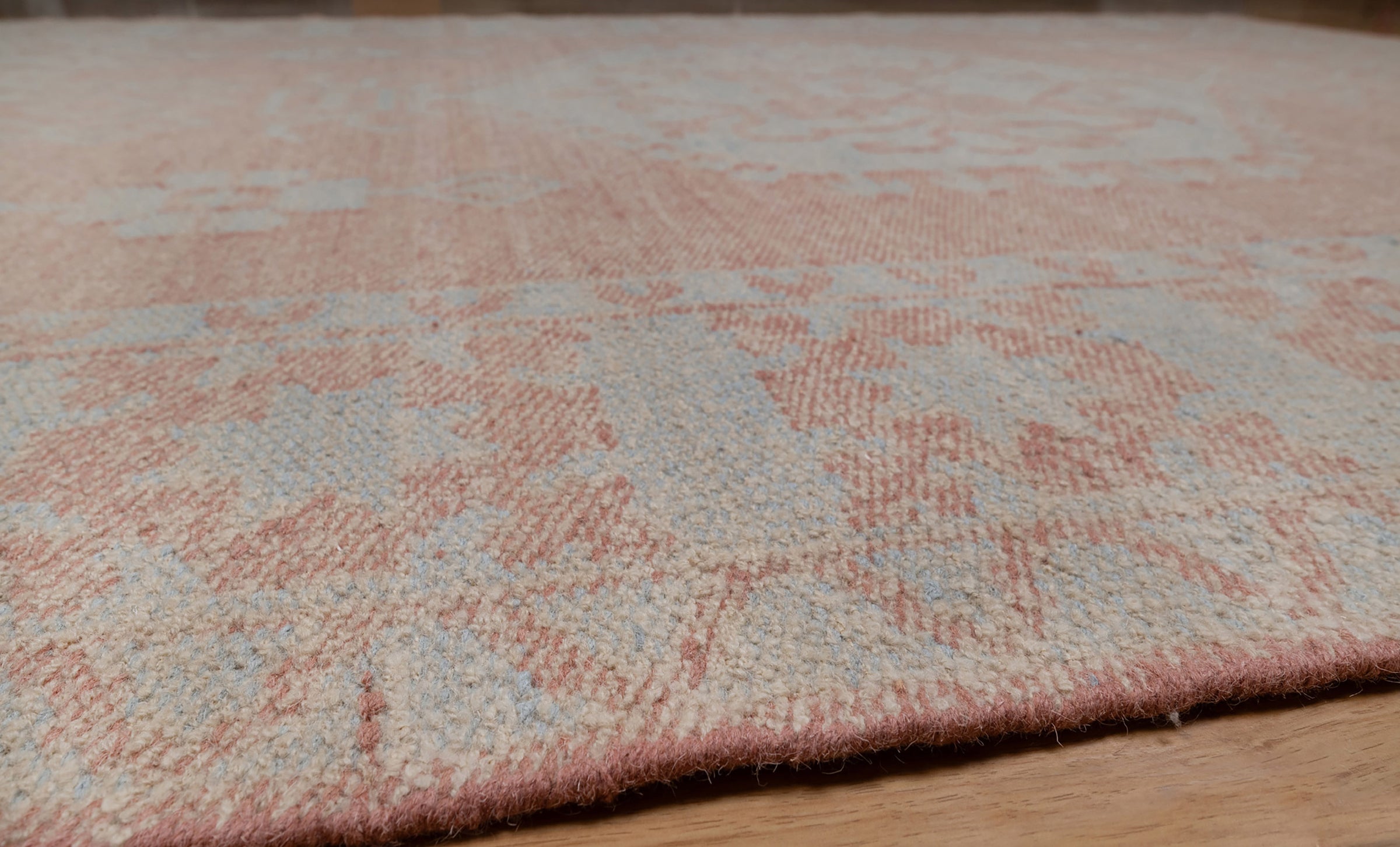 Soft Ground Carnelian Clay Wool Rug, Hand-Woven Medallion Kilim, Terracotta Blue Tribal Area Rug 8x10 | Custom Size