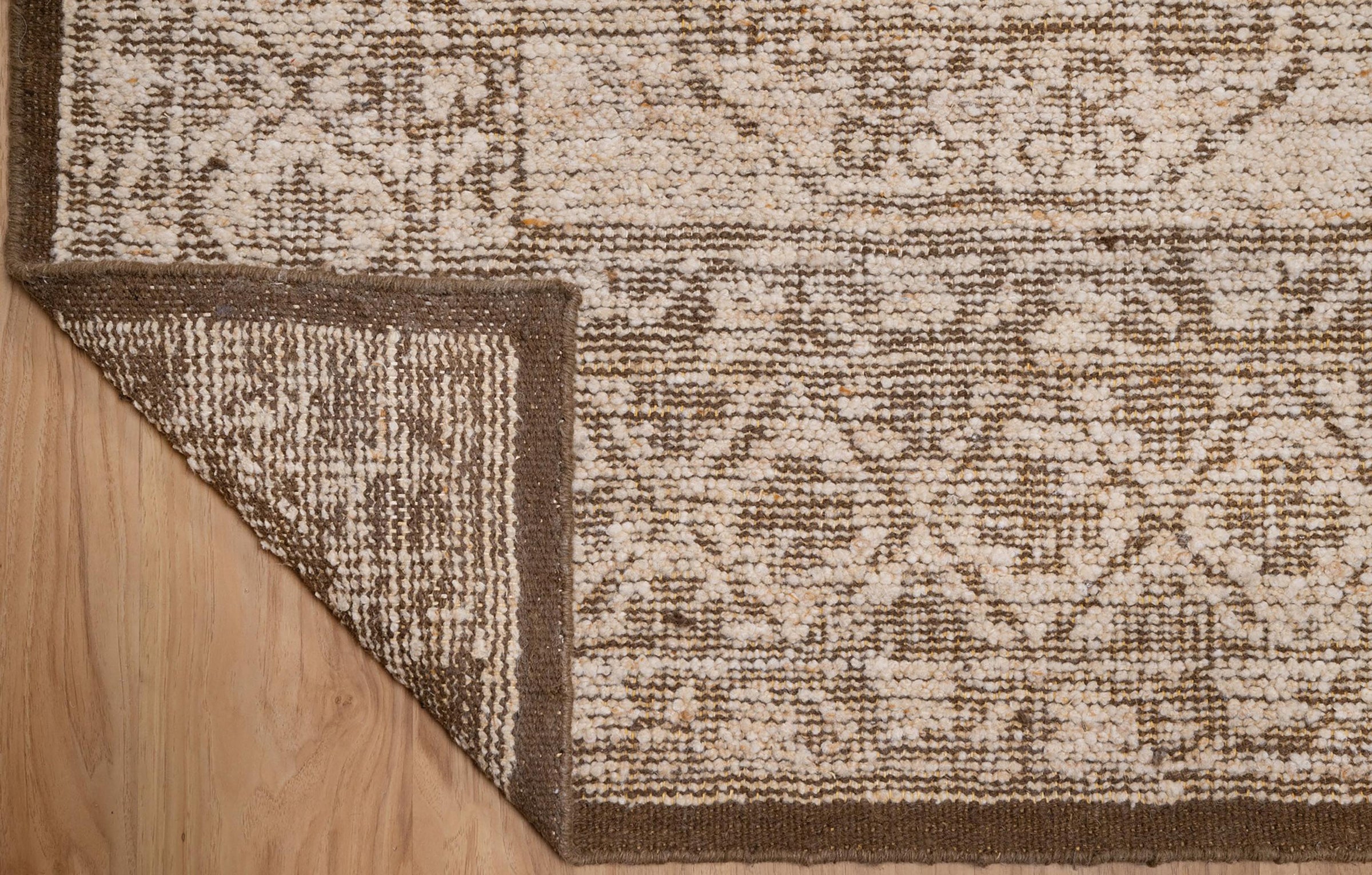 Soft Ground Jasper Sand Wool Rug, Hand-Knotted Tribal Medallion, Beige Brown Vintage Area Rug 8x10 | Custom Size