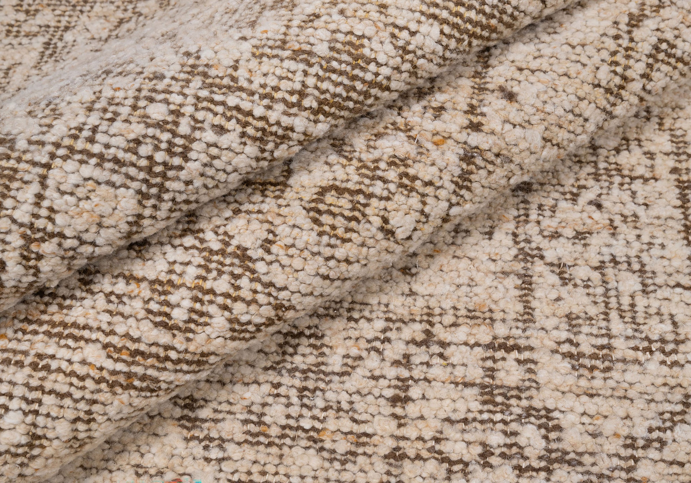 Soft Ground Jasper Sand Wool Rug, Hand-Knotted Tribal Medallion, Beige Brown Vintage Area Rug 8x10 | Custom Size