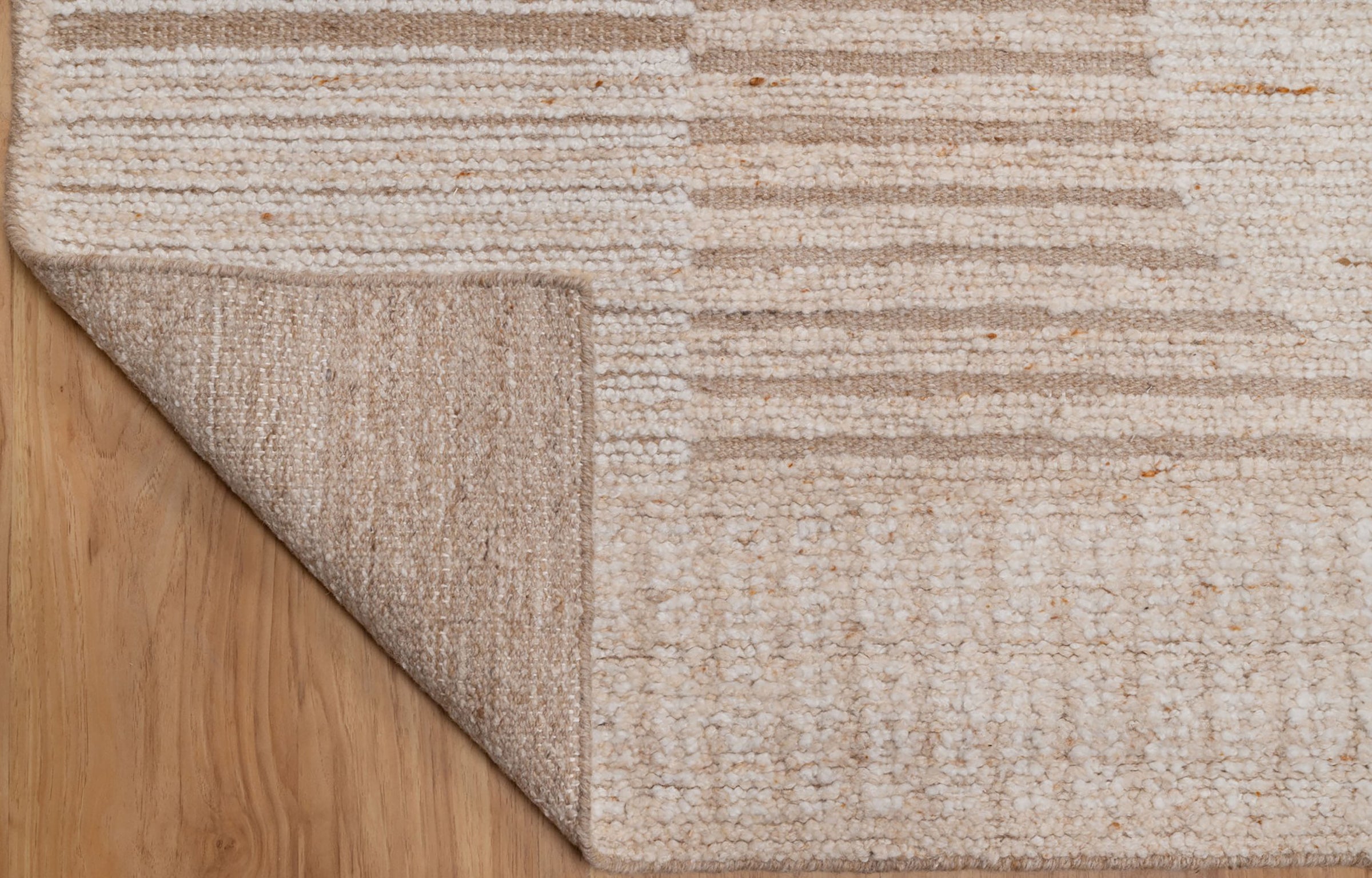 Warm Grain Crescent Oat Wool Rug, Hand-Knotted Sculpted Arc, Ivory Cream Abstract Area Rug 8x10 | Custom Size