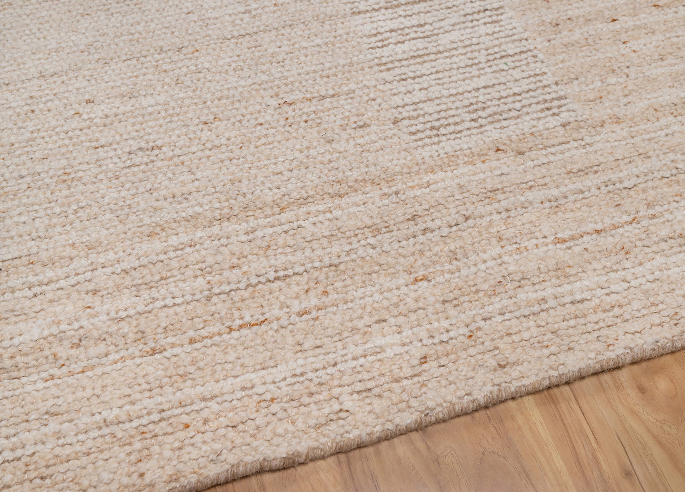 Warm Grain Crescent Oat Wool Rug, Hand-Knotted Sculpted Arc, Ivory Cream Abstract Area Rug 8x10 | Custom Size