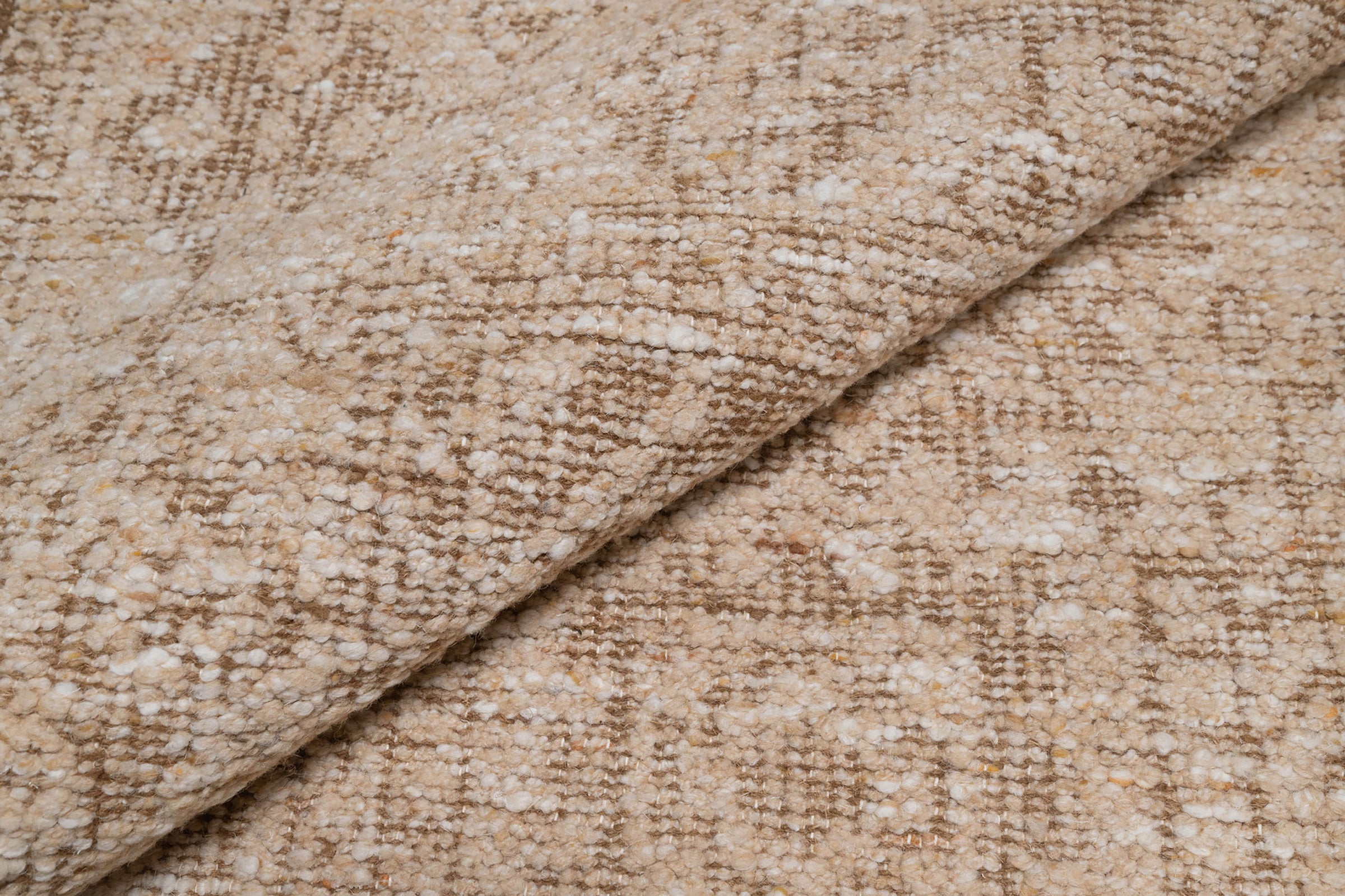 Soft Ground Agate Sand Wool Rug, Hand-Knotted Oushak Lattice, Beige Tan Faded Vintage Area Rug 8x10 | Custom Size