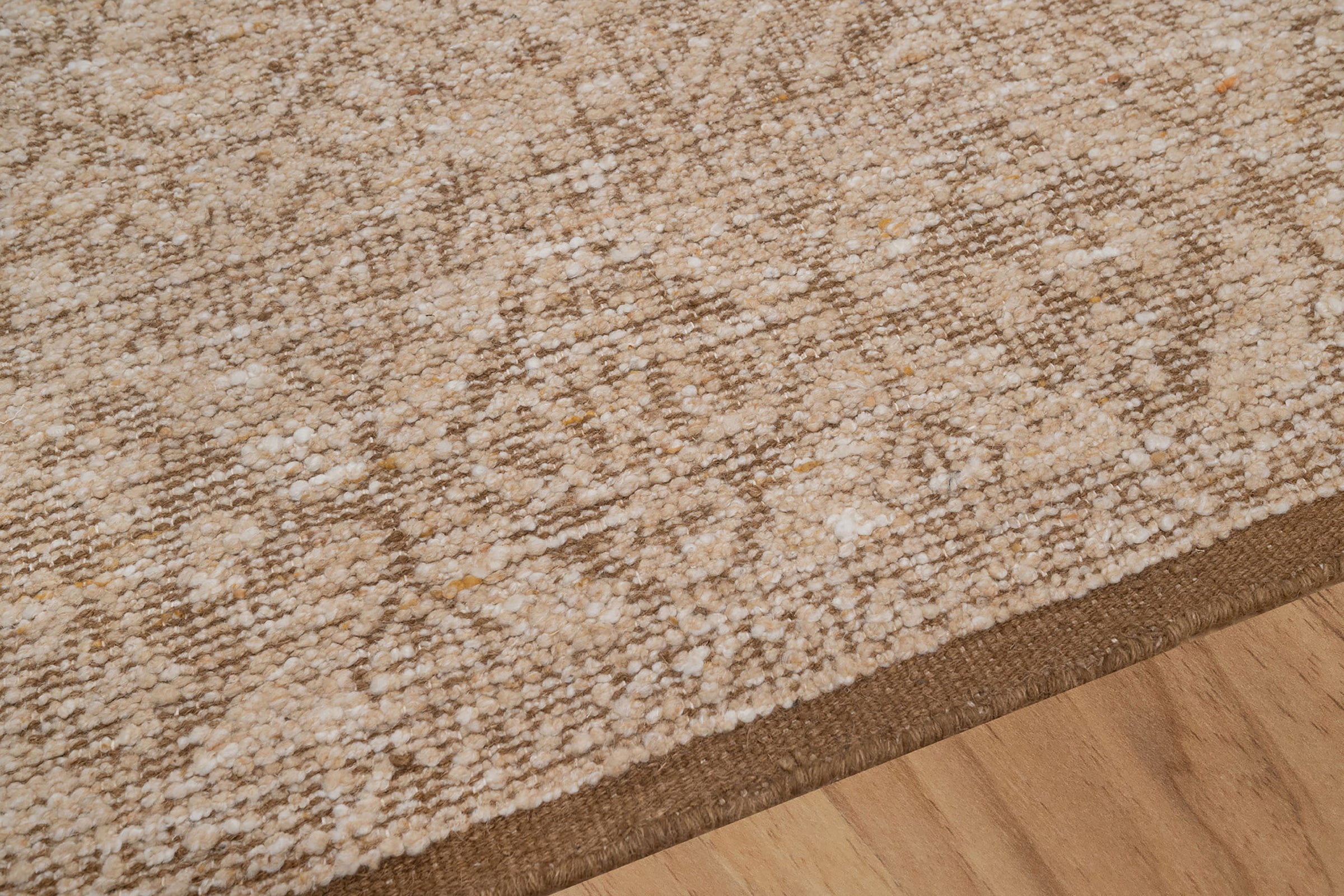 Soft Ground Agate Sand Wool Rug, Hand-Knotted Oushak Lattice, Beige Tan Faded Vintage Area Rug 8x10 | Custom Size