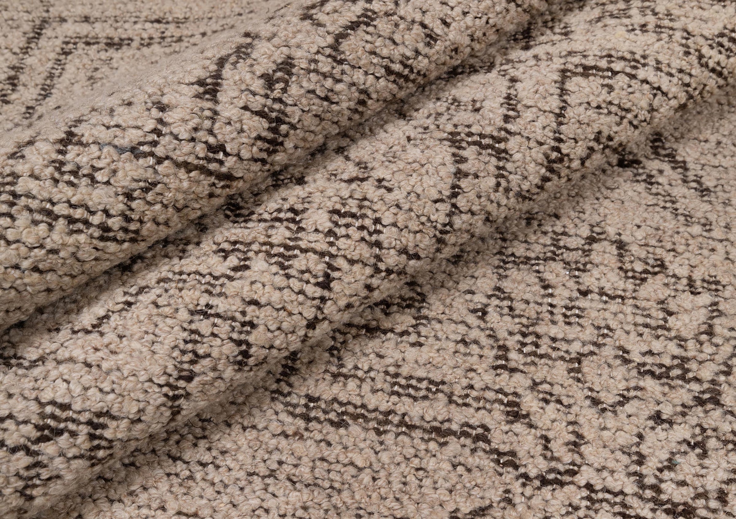 Soft Ground Onyx Taupe Wool Rug, Hand-Knotted Medallion Heriz, Greige Brown Vintage Area Rug 8x10 | Custom Size