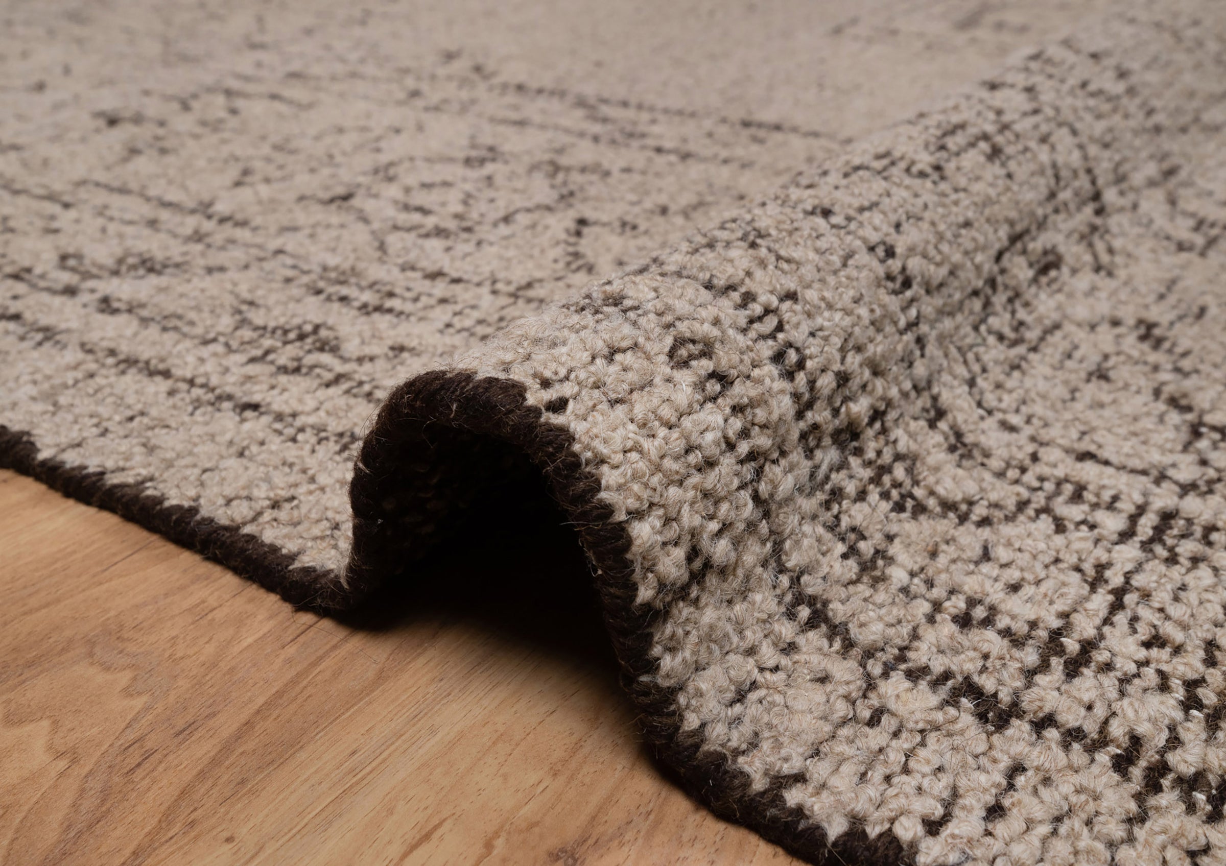 Soft Ground Onyx Taupe Wool Rug, Hand-Knotted Medallion Heriz, Greige Brown Vintage Area Rug 8x10 | Custom Size