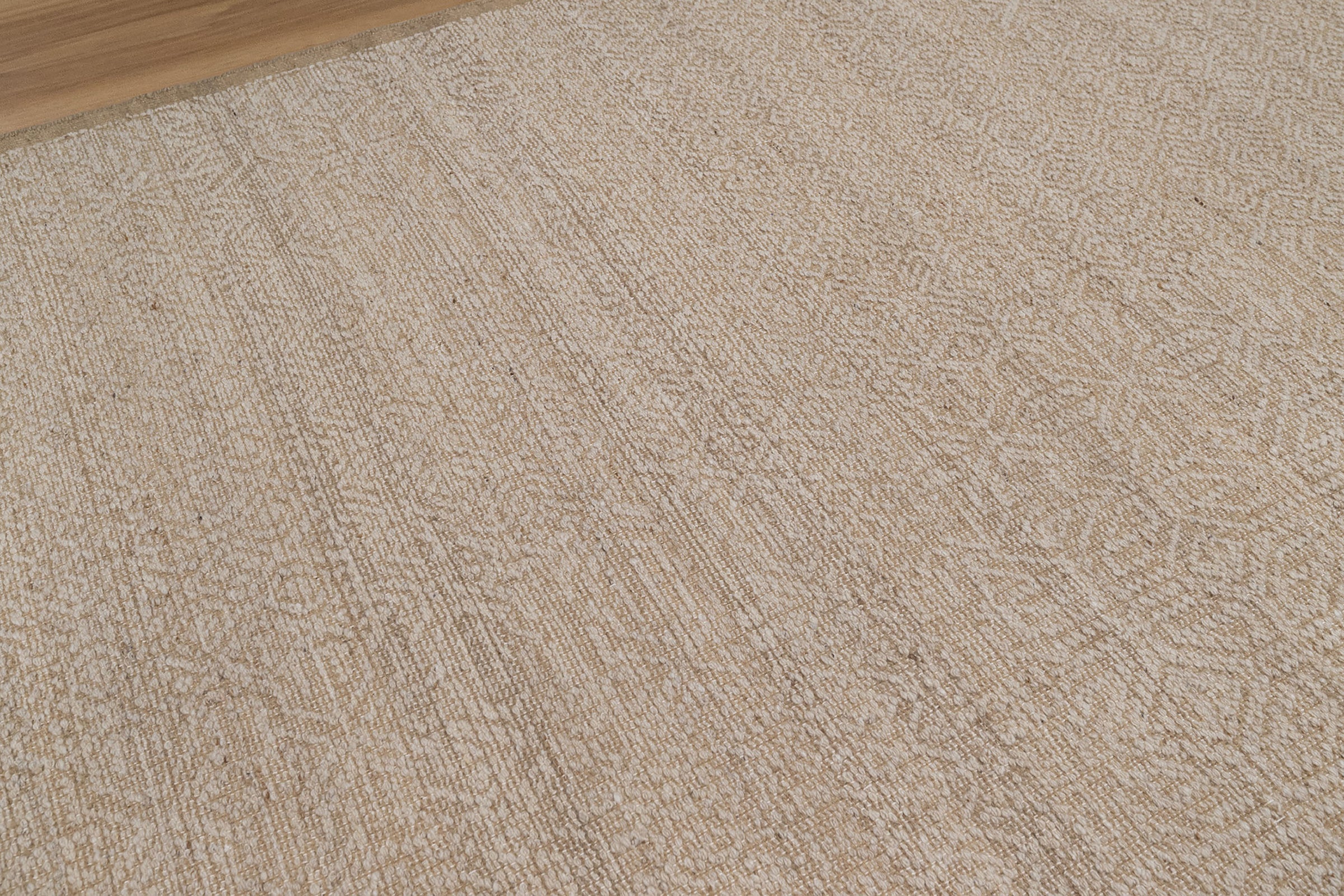 Warm Grain Muslin Oat Wool Rug, Hand-Knotted Diamond Lattice, Natural Ivory Beige Area Rug 8x10 | Custom Size