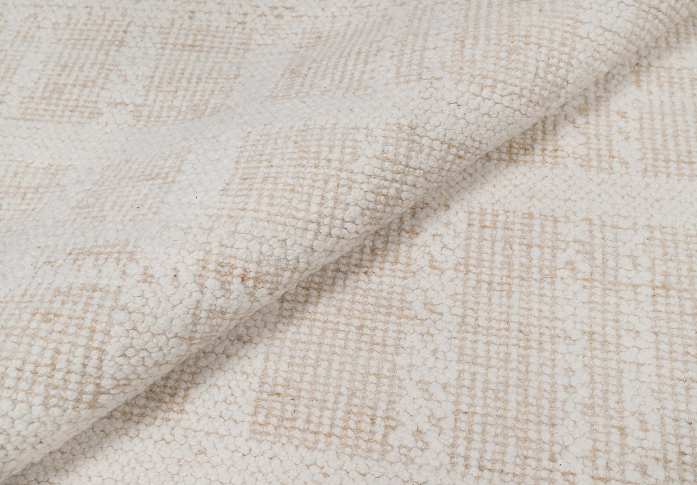 Warm Grain Batiste Oat Wool Rug, Hand-Knotted Checkerboard, Ivory Cream Natural Area Rug 8x10 | Custom Size