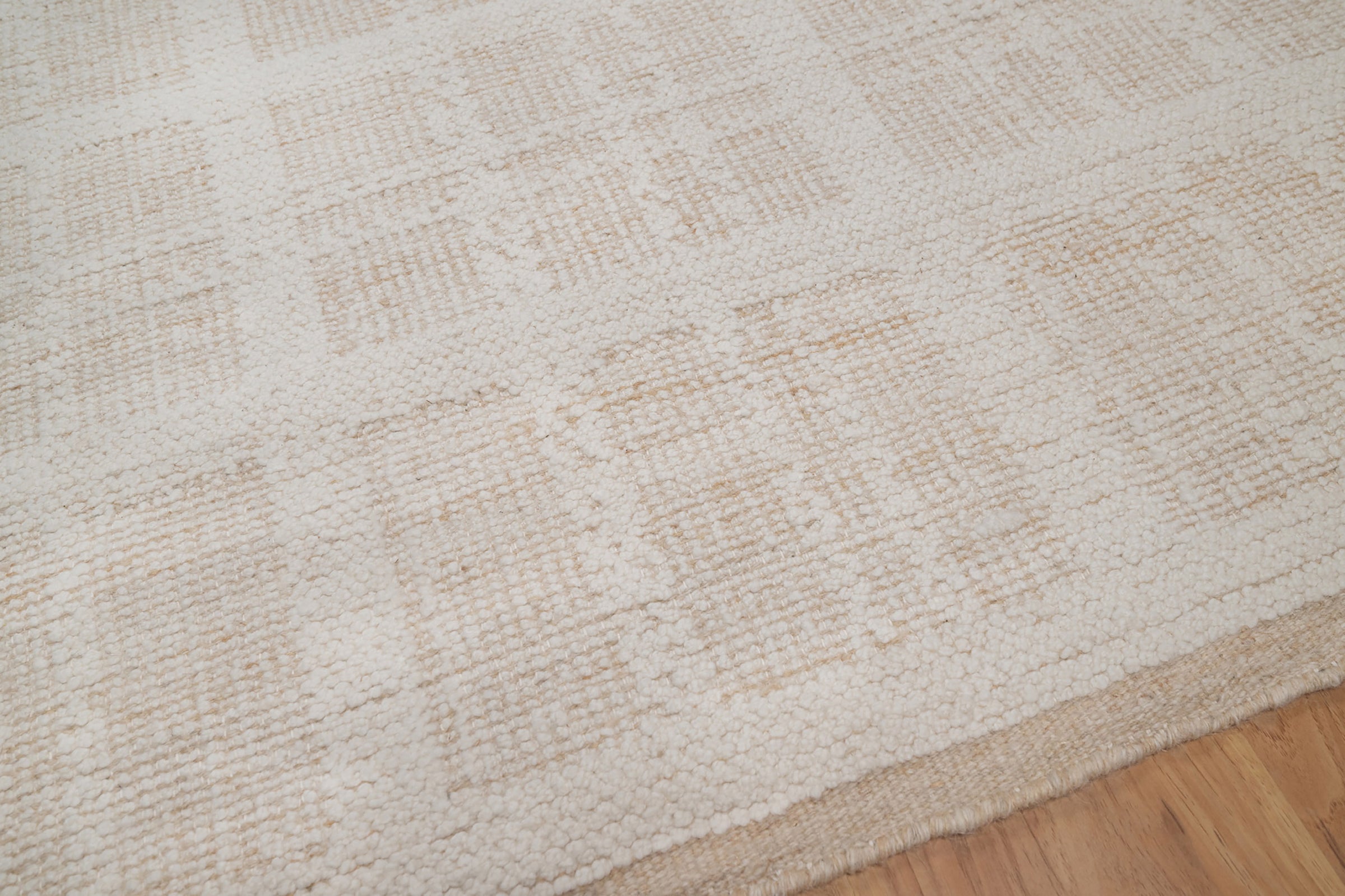 Warm Grain Batiste Oat Wool Rug, Hand-Knotted Checkerboard, Ivory Cream Natural Area Rug 8x10 | Custom Size