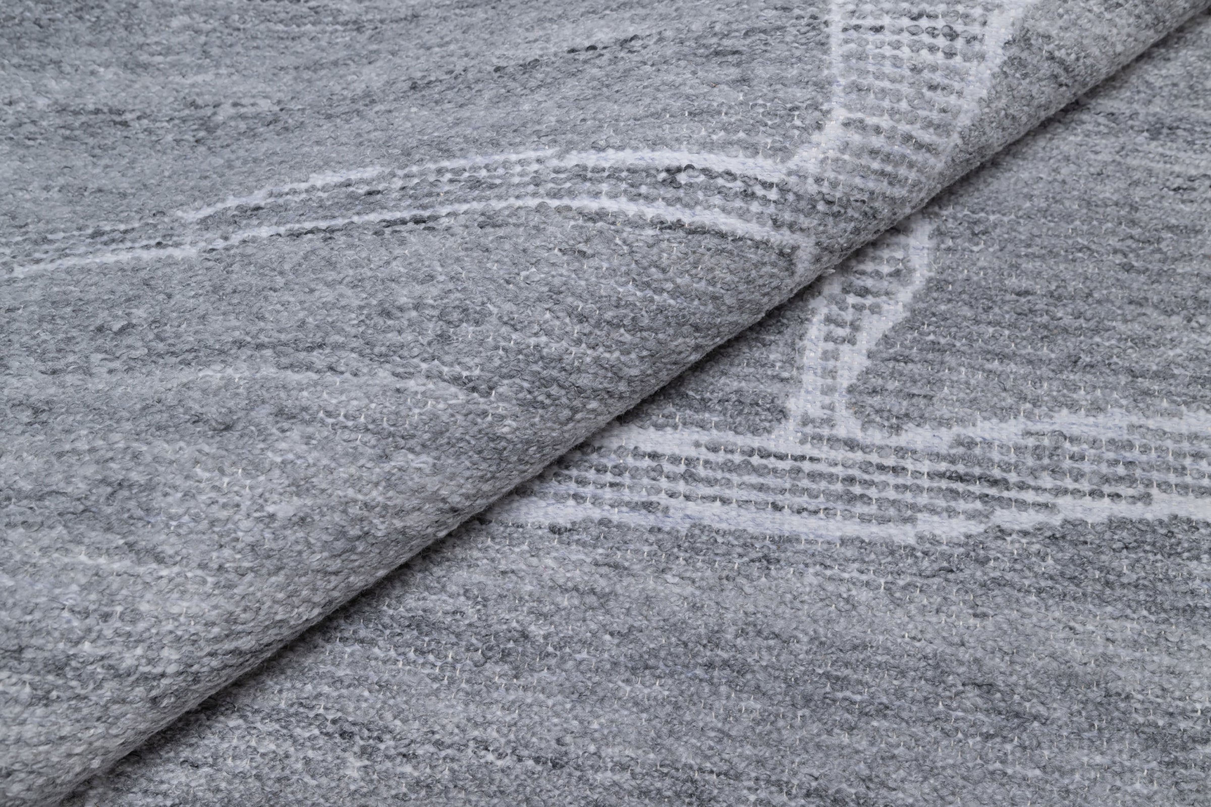 Warm Grain Crag Ash Wool Rug, Hand-Knotted Flagstone Lines, Grey Ivory Abstract Area Rug 8x10 | Custom Size
