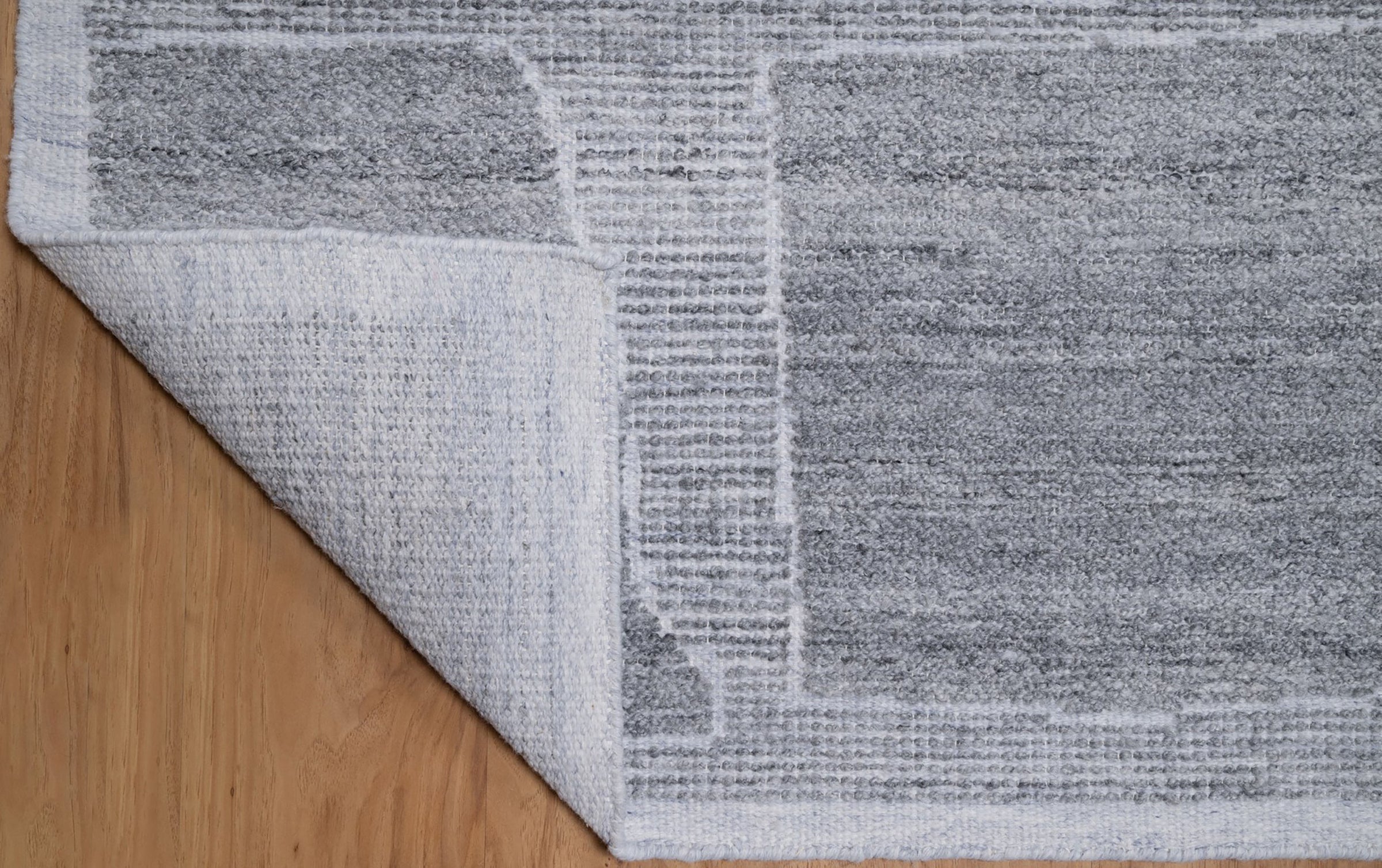 Warm Grain Crag Ash Wool Rug, Hand-Knotted Flagstone Lines, Grey Ivory Abstract Area Rug 8x10 | Custom Size