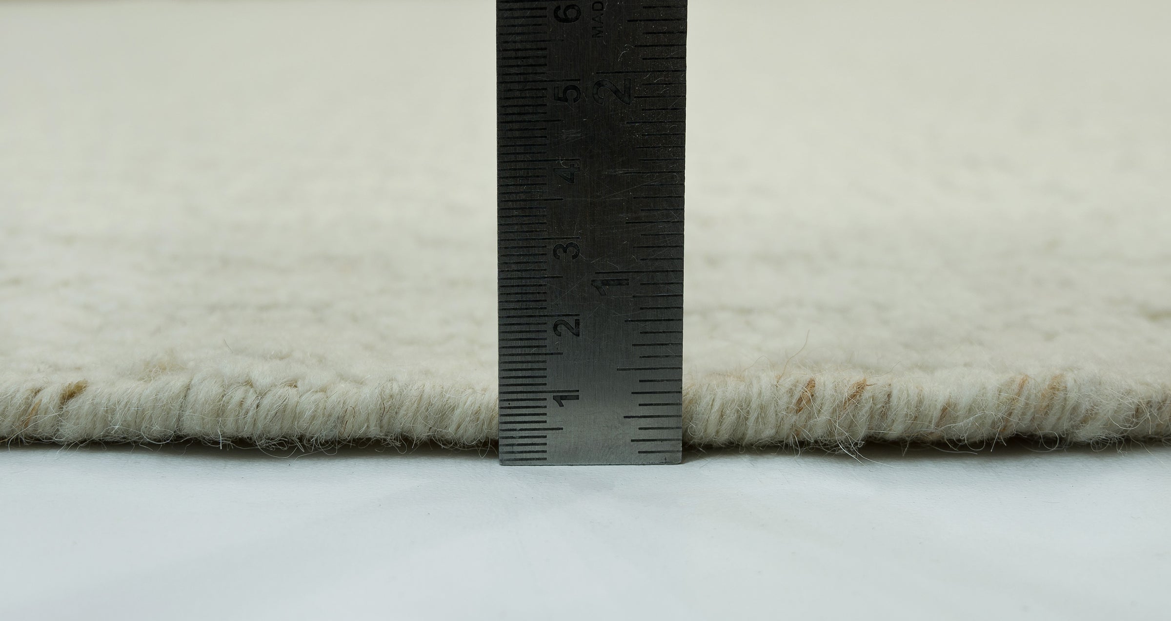 Open Field Loam Ivory Wool Rug, Hand-Woven Tonal Stripe, Cream Natural Minimalist Area Rug 8x10 | Custom Size