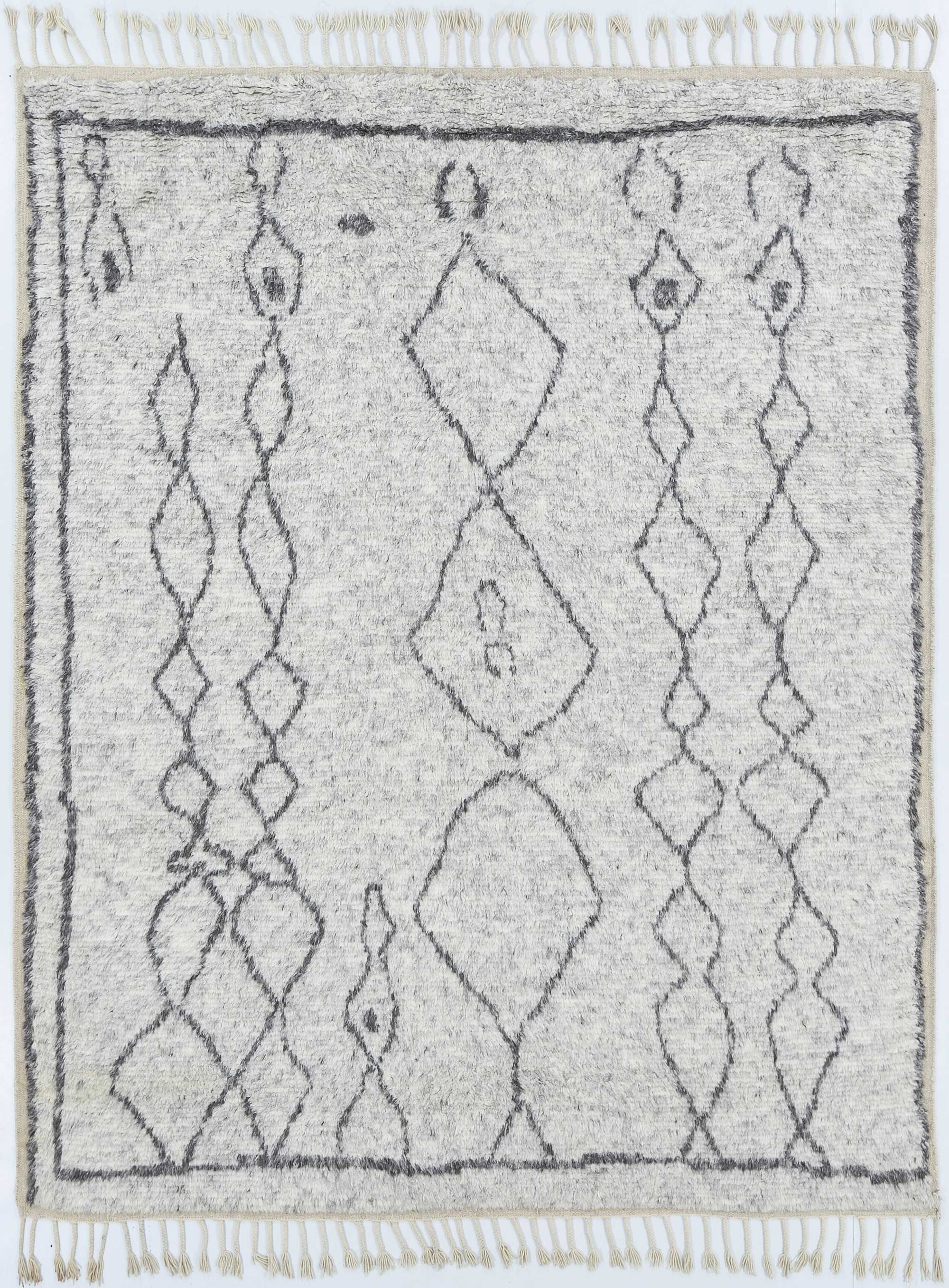 Deep Pile Bloom Storm Wool Rug, Hand-Knotted Plush High-Low Pile, Charcoal Blue Area Rug 8x10 | Custom Size