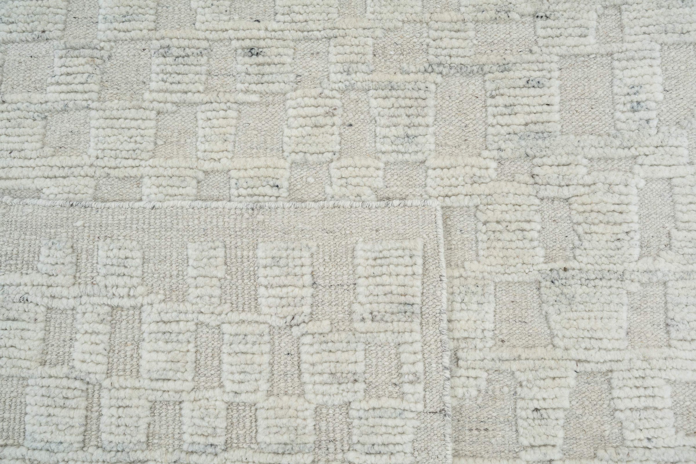 Still Water Branch Cream Wool Rug, Hand-Knotted Tonal Washed Pattern, Cream Area Rug 8x10 | Custom Size