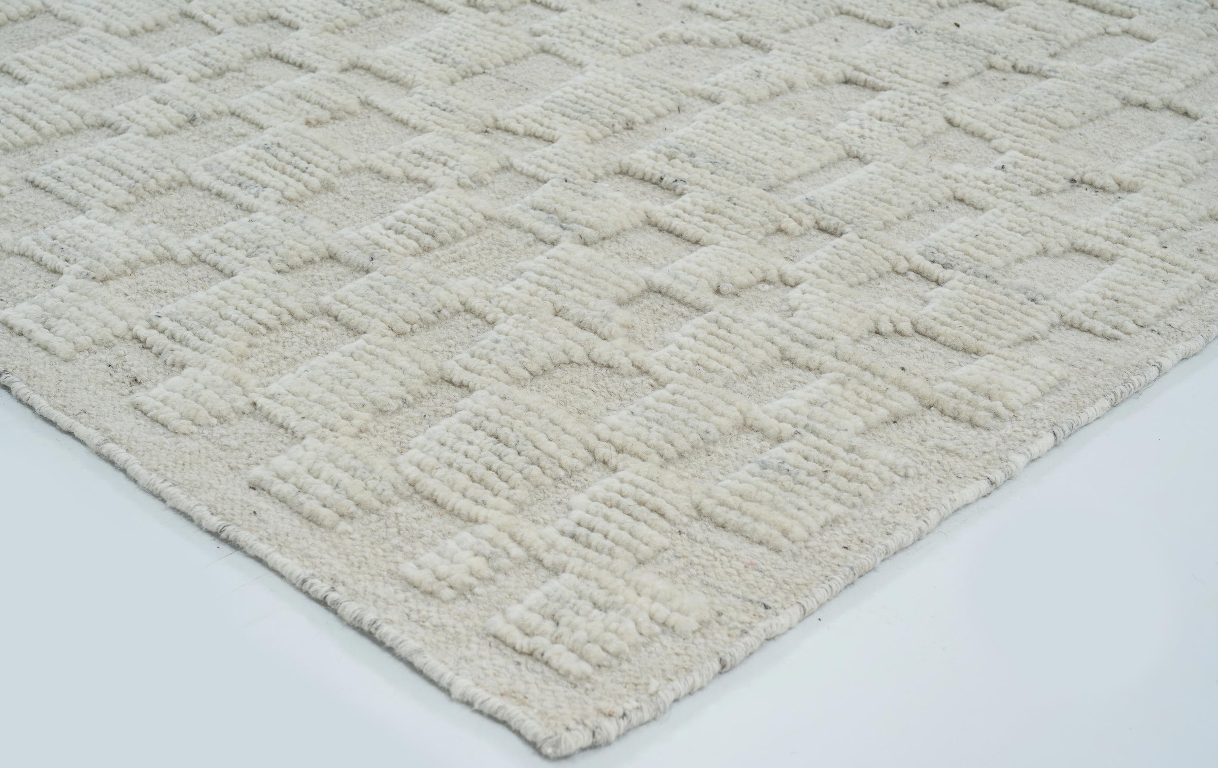 Still Water Branch Cream Wool Rug, Hand-Knotted Tonal Washed Pattern, Cream Area Rug 8x10 | Custom Size