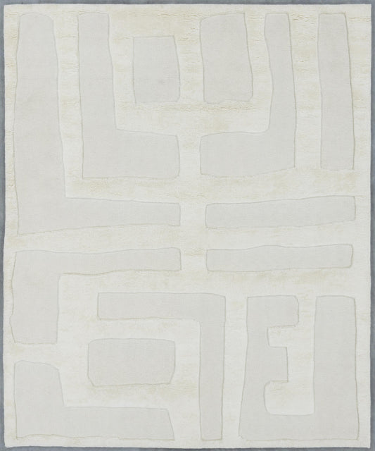 Citrine Ivory hand-knotted wool rug