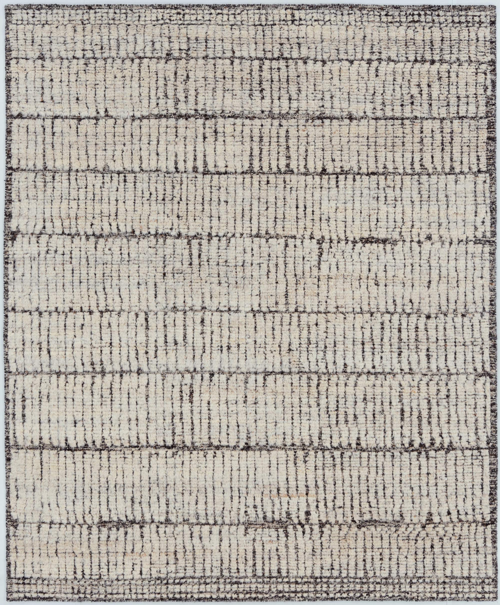 Still Water Coast Cream Wool Rug, Hand-Knotted Tonal Washed Pattern, Cream Area Rug 8x10 | Custom Size