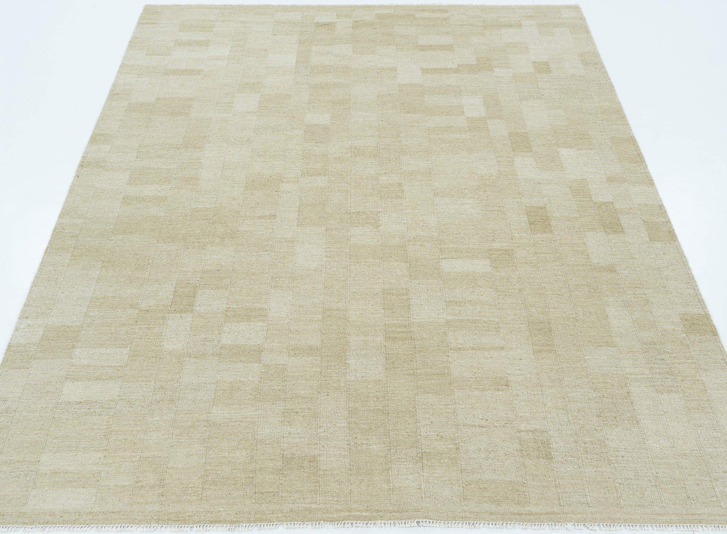 Soft Ground Dawn Honey Wool Rug, Hand-Woven Low-Pile Flatweave, Warm Honey Area Rug 8x10 | Custom Size