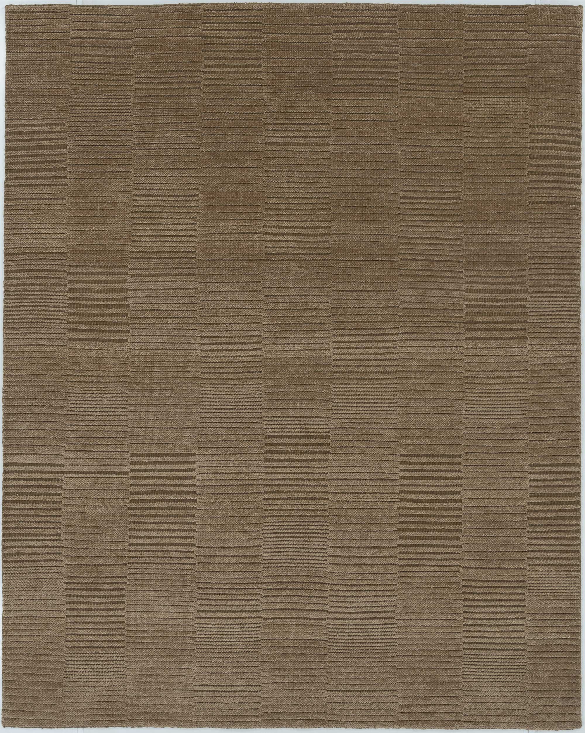 Deep Pile Cruise Sienna Wool Rug, Hand-Knotted Plush High-Low Pile, Burnt Sienna Area Rug 8x10 | Custom Size