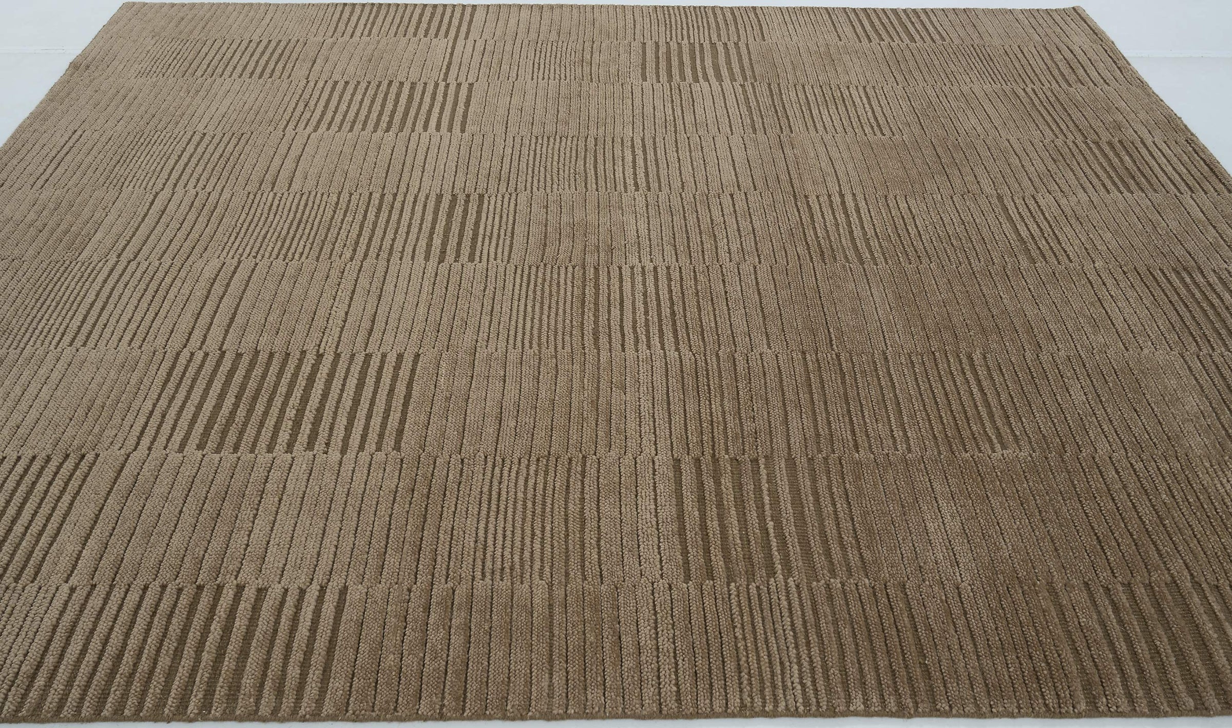 Deep Pile Cruise Sienna Wool Rug, Hand-Knotted Plush High-Low Pile, Burnt Sienna Area Rug 8x10 | Custom Size